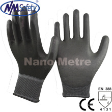 Nmsafety Black PU Palm Coated Top Fit Hand Working Glove